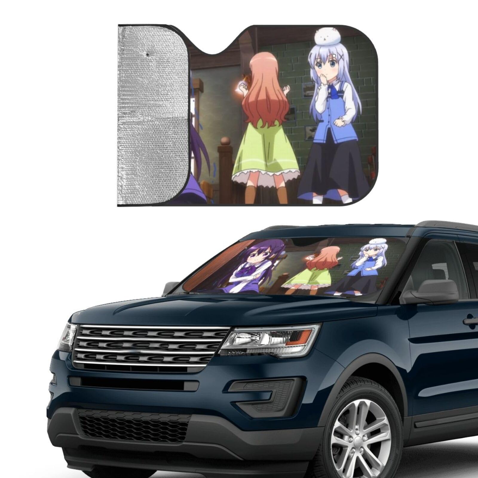 ご注文はうさぎですか？ サンシェード Amazon | ごちうさ リゼ 可愛い アニメファッション 車用サンシェード