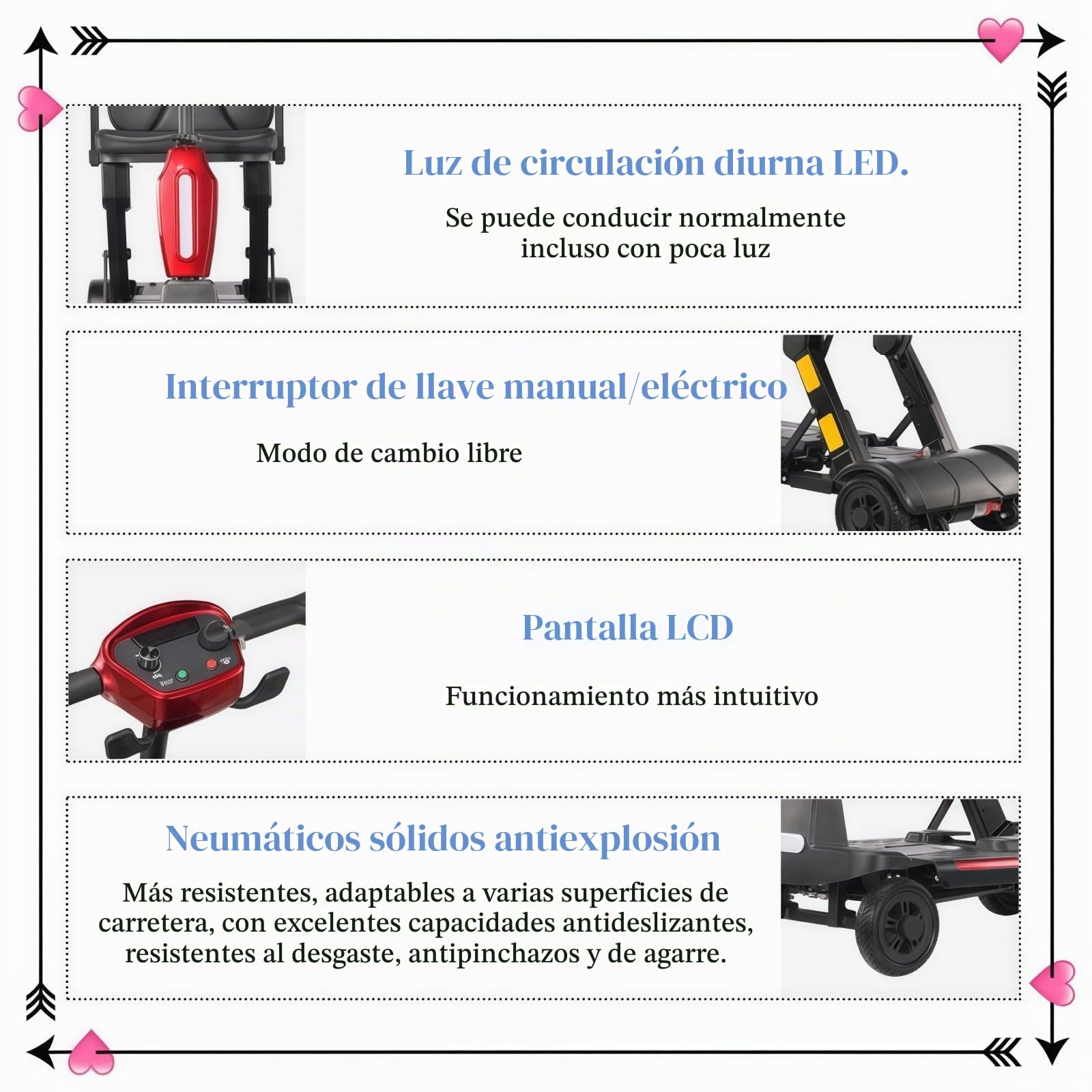 Scooter De Movilidad Plegable Automático,Vehículo Eléctrico De Cuatro Ruedas,Freno Electromagnético,Motor De 180 W,Capacidad De Carga Máxima 120 Kg,Para Todo Terreno. Manual folding,10A