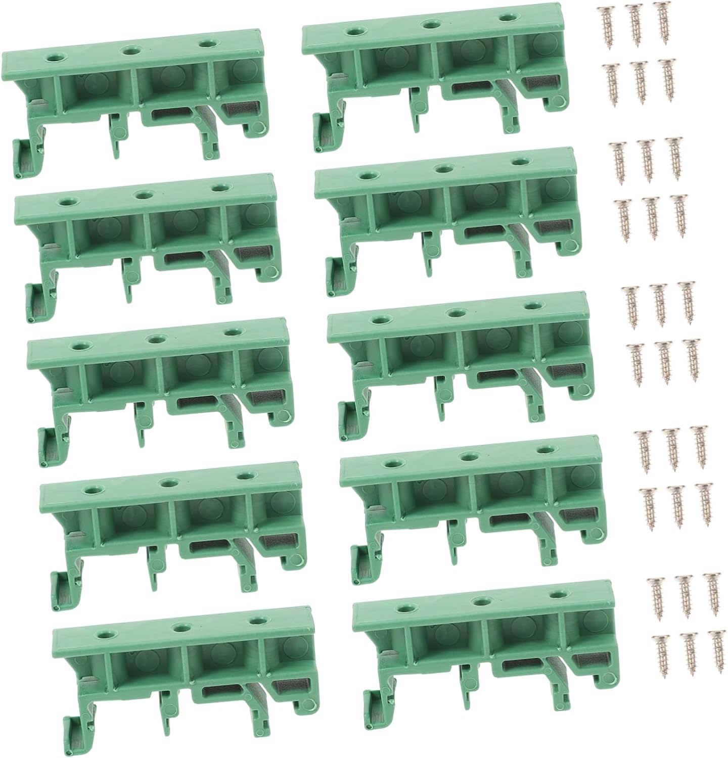 10 Sets Din Rail Mounting Adapters PCB Din Rail Carrier Clip Electrical Clips Mounting Brackets