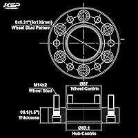 Vista 2 de KSP Espaciadores de rueda 6 x 135 para F150 2004-2014, espaciador de 38 mm con labio de cubo compatible con Ford Expedition 2003-2014, espaciador