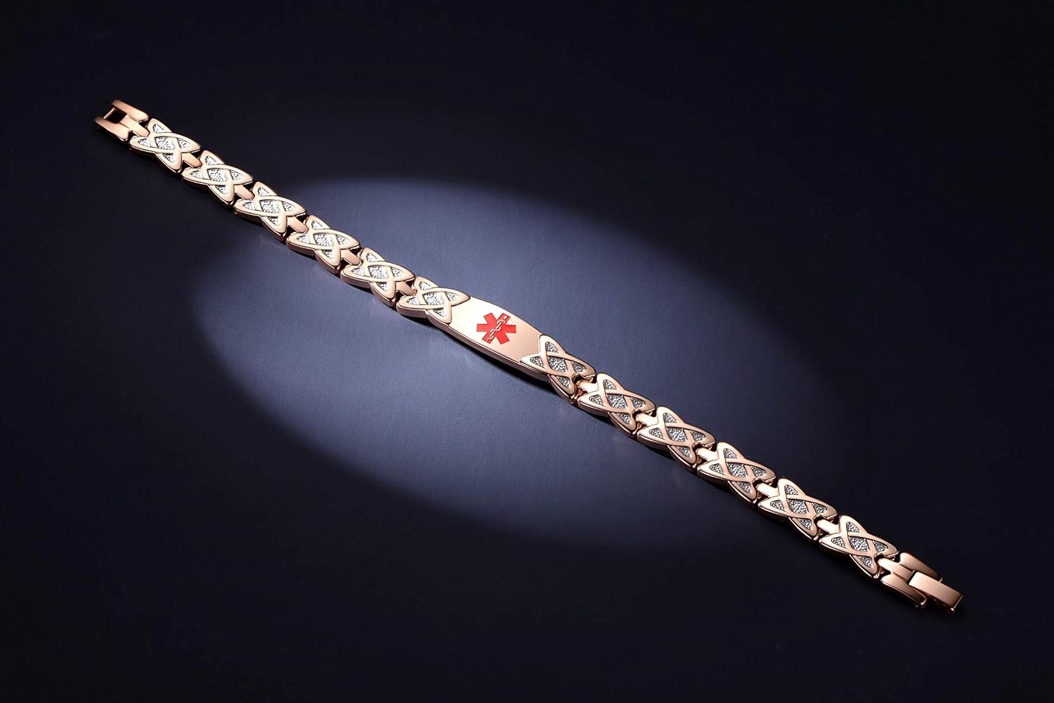 Shiny Star Identification Bracelets for Women Medical Alert Bracelet with Free Engraving