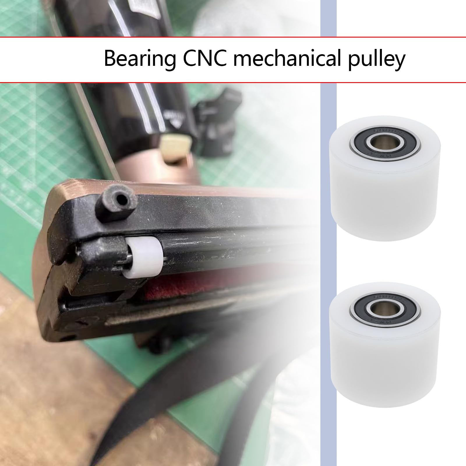Create idea 2pcs 6000ZZ Bearings Nylon Plastic Sliding Pulley Rolling Bearing 40x30mm Bearing Mechanical Pulley for Conveyor Belts Sliding Doors Sliding Windows - Image 2
