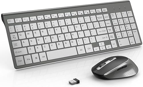 Miniatura 8 de J JOYACCESS - Juego de teclado y mouse inalámbricos elegante y ergonómico de 2.4 G, portátil y cómodo para viajes, compatible con