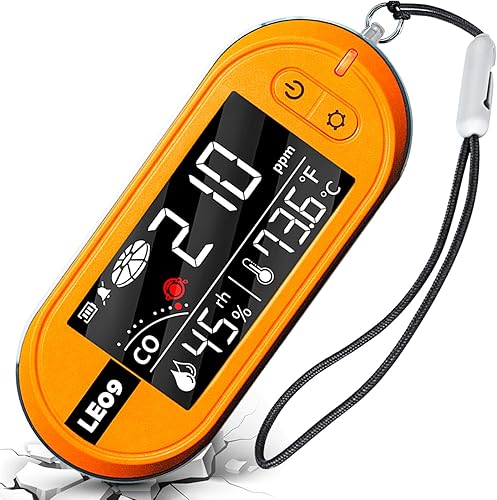 LSENLTY Los detectores portátiles de monóxido de carbono soportan un tiempo de espera de 500 horas, detector de CO 3 en 1 (Temp, humedad y CO),