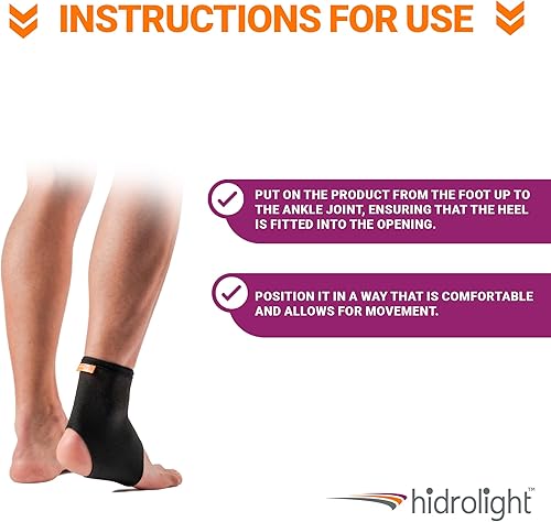 Miniatura 4 de HIDROLIGHT - Tobillera ortopédica - Tobillera para esguince de tobillo - Soporte de tobillo esguince, envoltura de pie, manga de compresión de