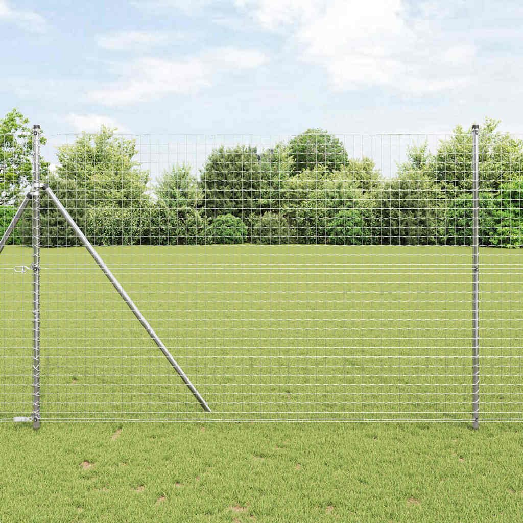 vidaXL Poste de Valla 26 pcs Gris 3,2 x 3,2 x 200 cm, Decoración para jardín y terraza, Poste cilíndrico, Soporte Robusto para cercas, Barrera de Paisaje