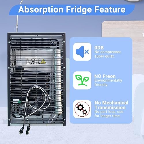 Miniatura 9 de SMETA Refrigerador semi camión de 2.1 pies cúbicos, mini refrigerador con cerradura para RV, absorción de 110 V12 V, compacto, portátil, enfriador