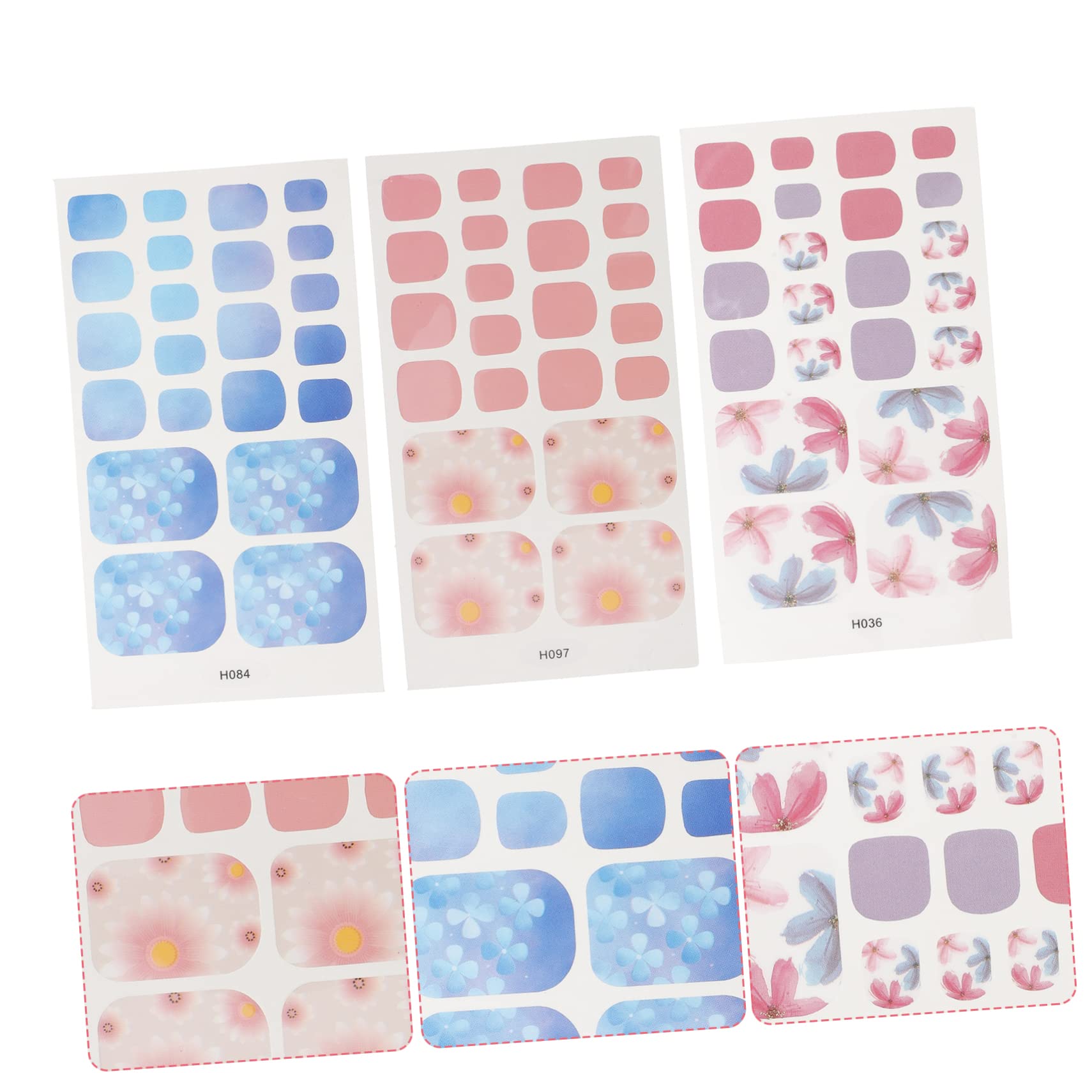 Pegatinas De Uñas De Pies Impermeables De Calcomanías Adhesivas Para Decoración De Manicura De Pies Diseño Diy Para Mujeres De Aplicar Y Retirar 6 Hojas*4