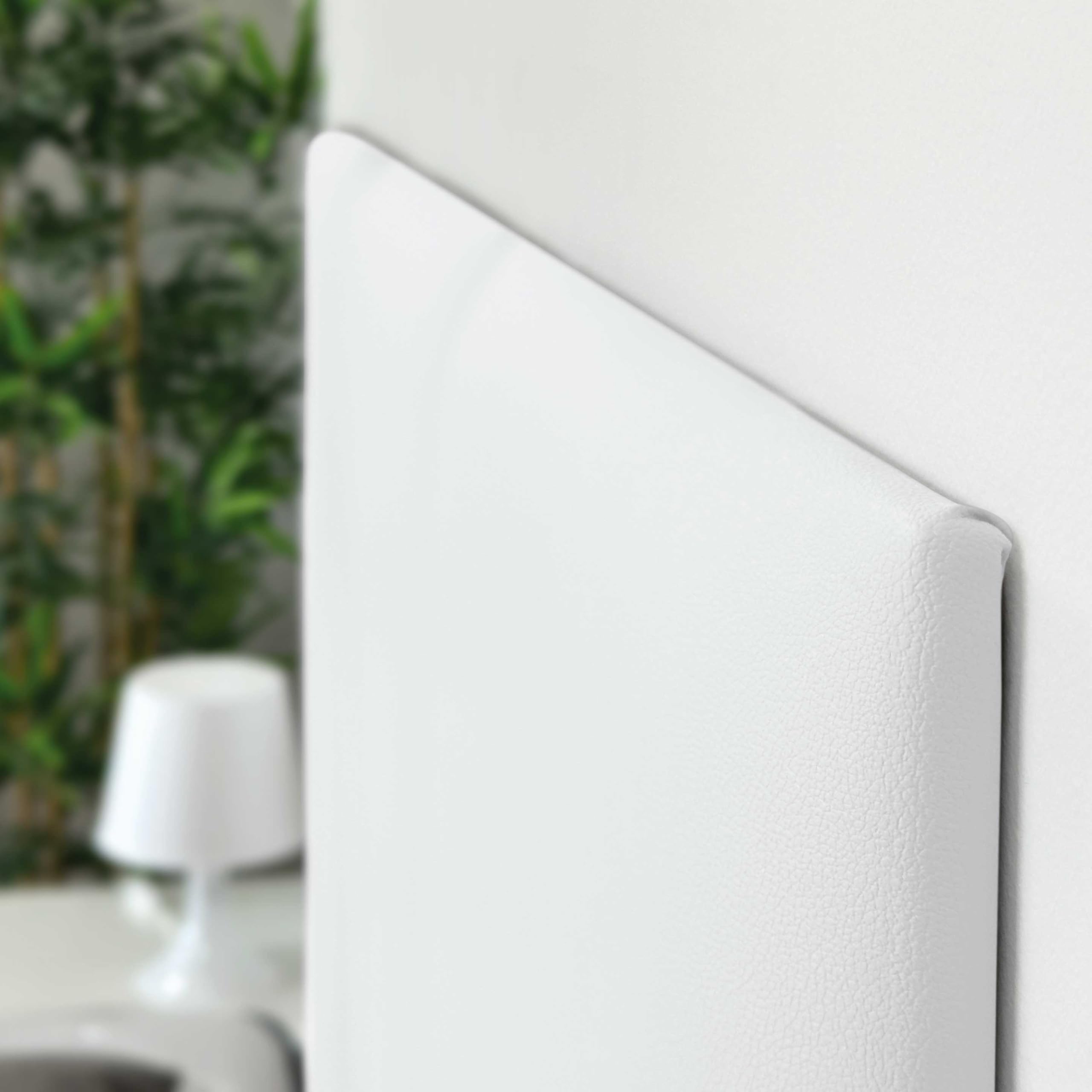 DHOME Cabecero Tapizado Polipiel Premium Antimanchas Diseño Modular Vertical Autoadhesivo Cabezal Cama Dormitorio Acolchado (Blanco, 110cm, Altura 80cm, x3)