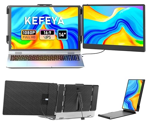 Laptop Screen Extender, 14" FHD 1080P IPS Laptop Monitor Extender