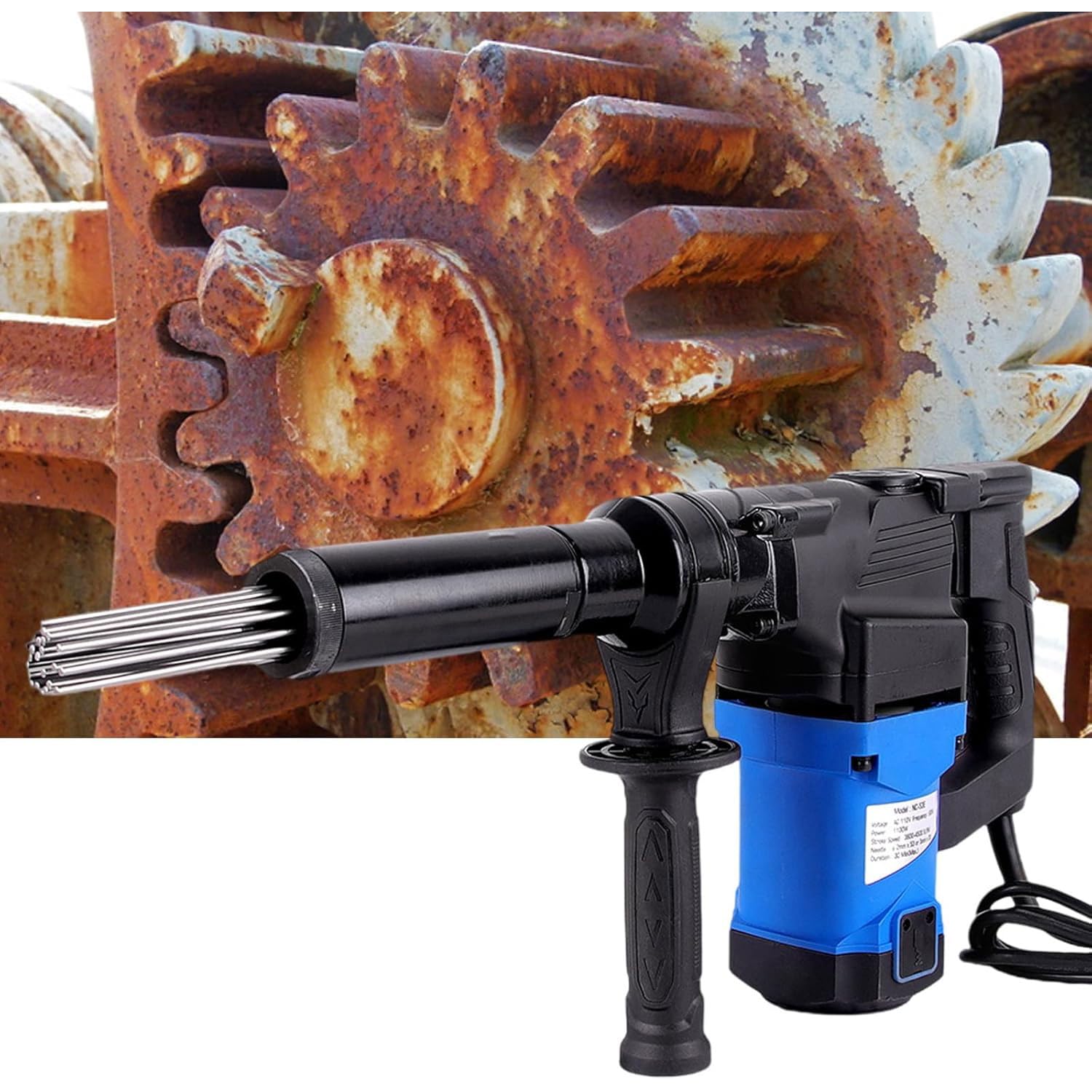 Desincrustador de Agujas eléctrico, 1100 W, máquina de Limpieza para Eliminar óxido, escoria de Soldadura, Pintura y Acero.