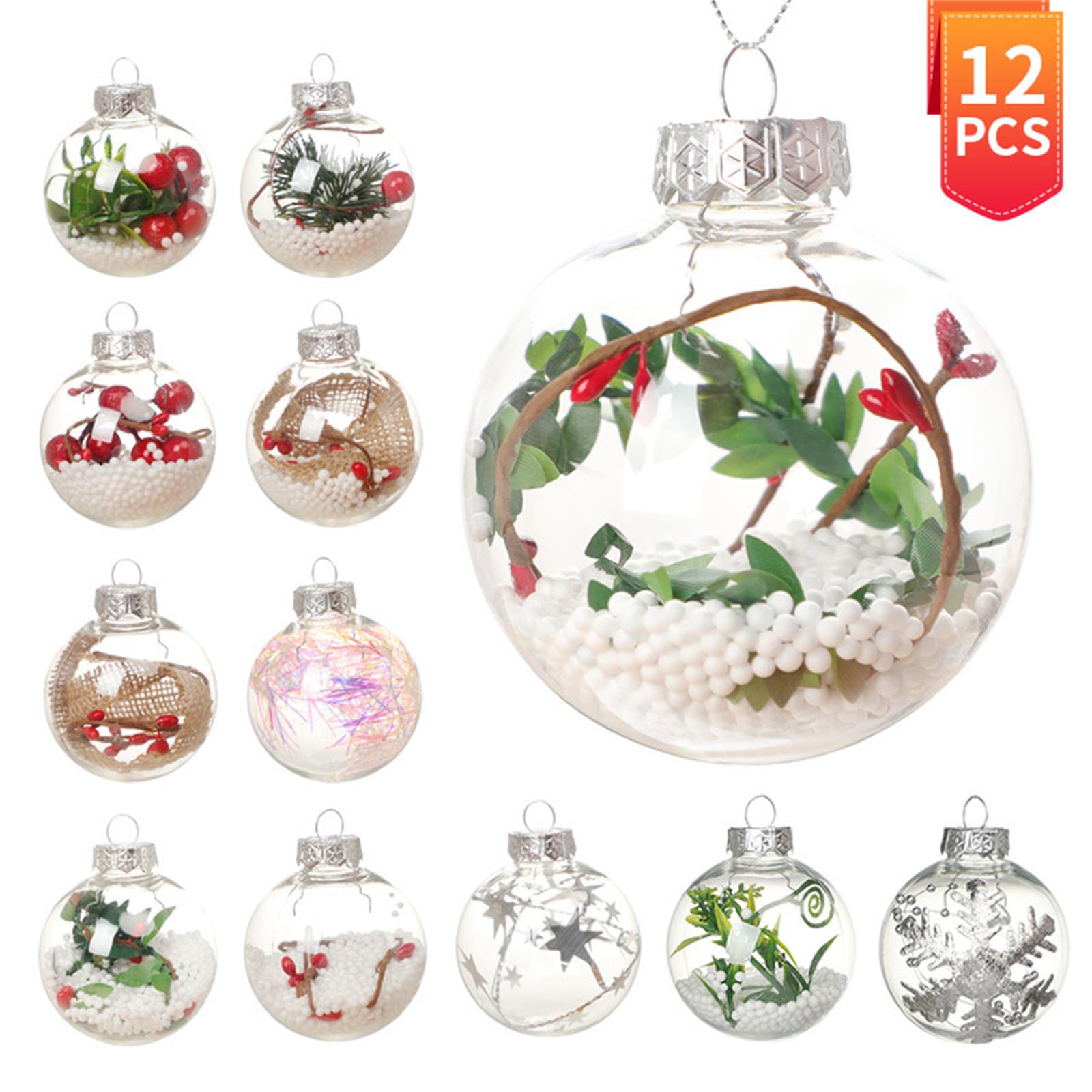 Amazon.co.jp: LIZBEL 6cmクリスマスクリアボールオーナメント