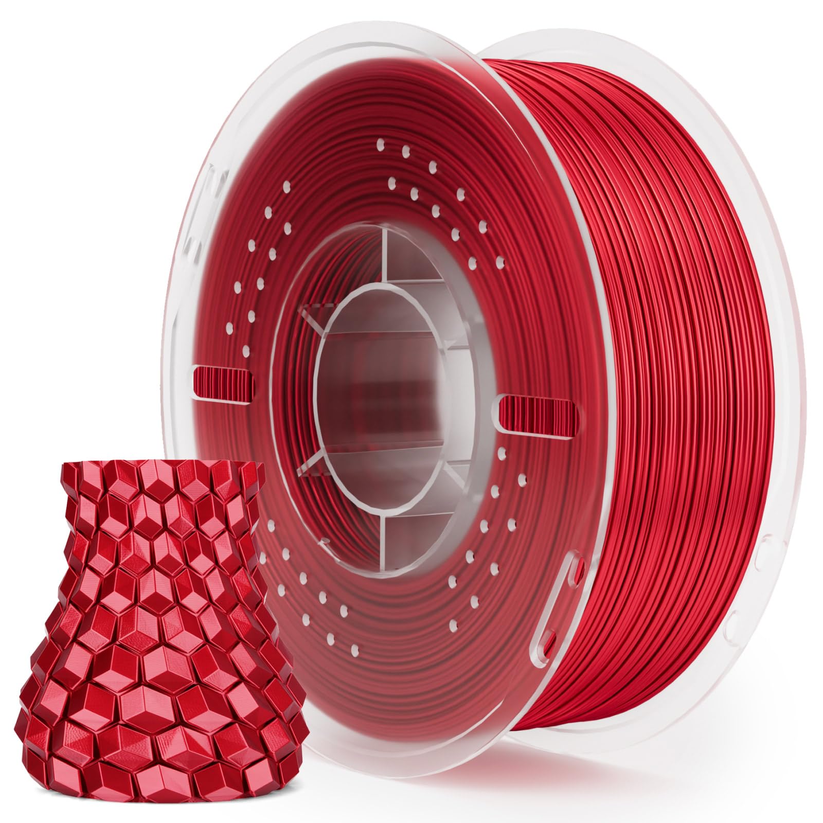 ELEGOO PLA Seta Filamento 1,75 mm Rosso Vero 1KG | Precisione Dimensionale +/- 0,02 mm, Adatto alla maggior parte delle Stampanti 3D FDM
