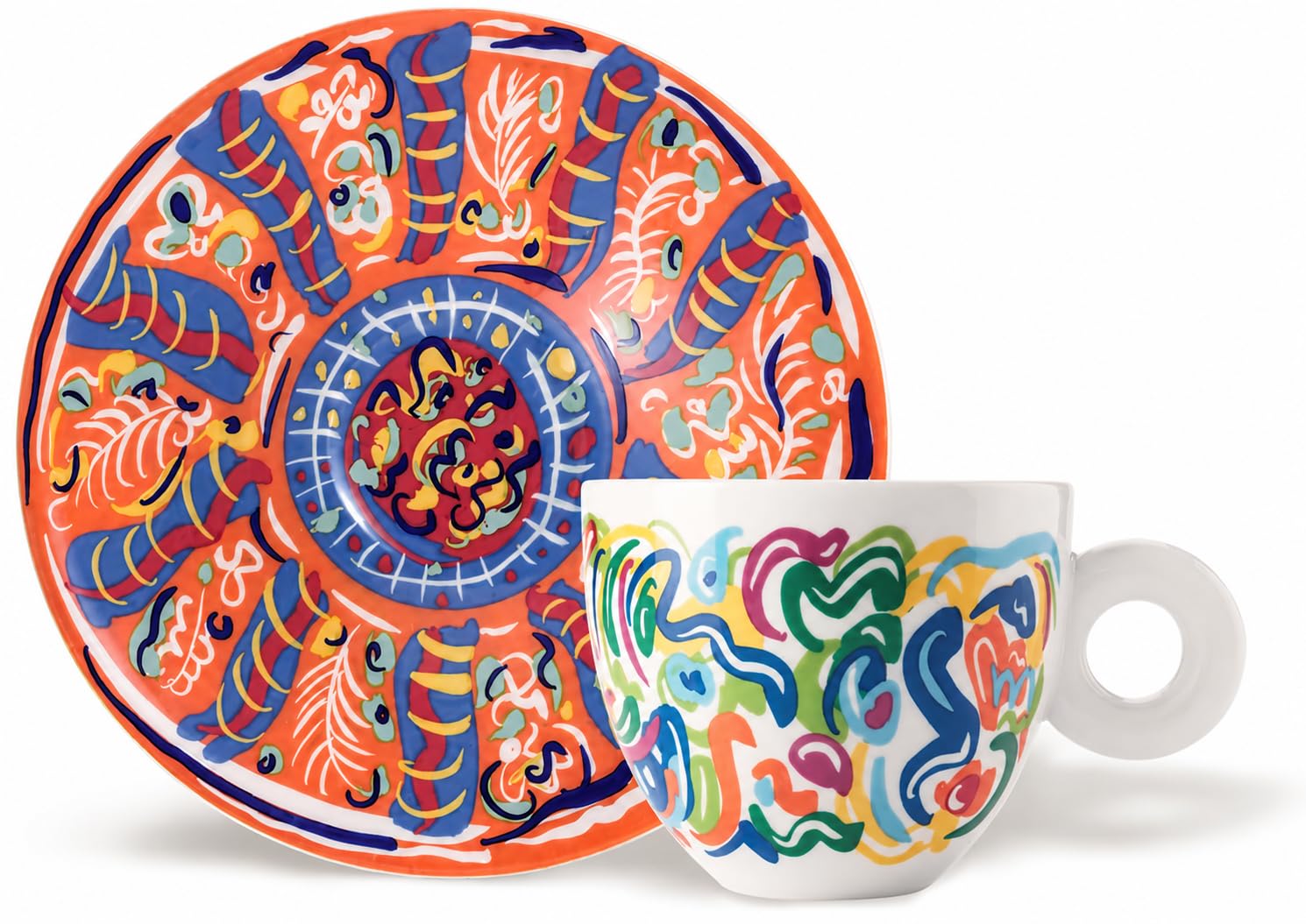 illy Art Collection Sol Calero | 25367 Un juego de 4 tazas de capuchino, numeradas y firmadas por el artista