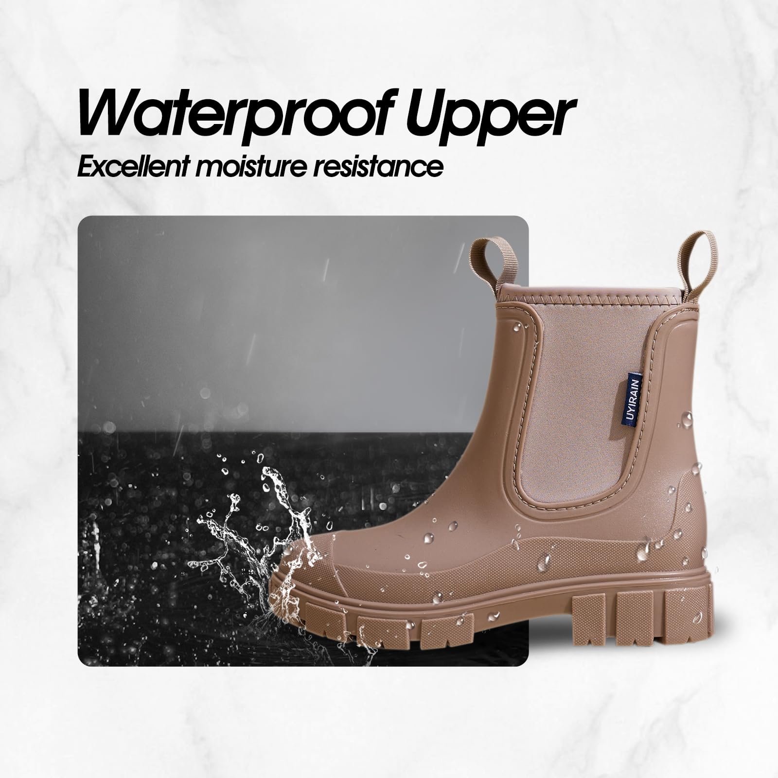Stivali da Pioggia da Donna Stivali di Gomma Impermeabili Rain Boots Giardino ed Escursionismo Comodi Stivali Chelsea 36-41 EU