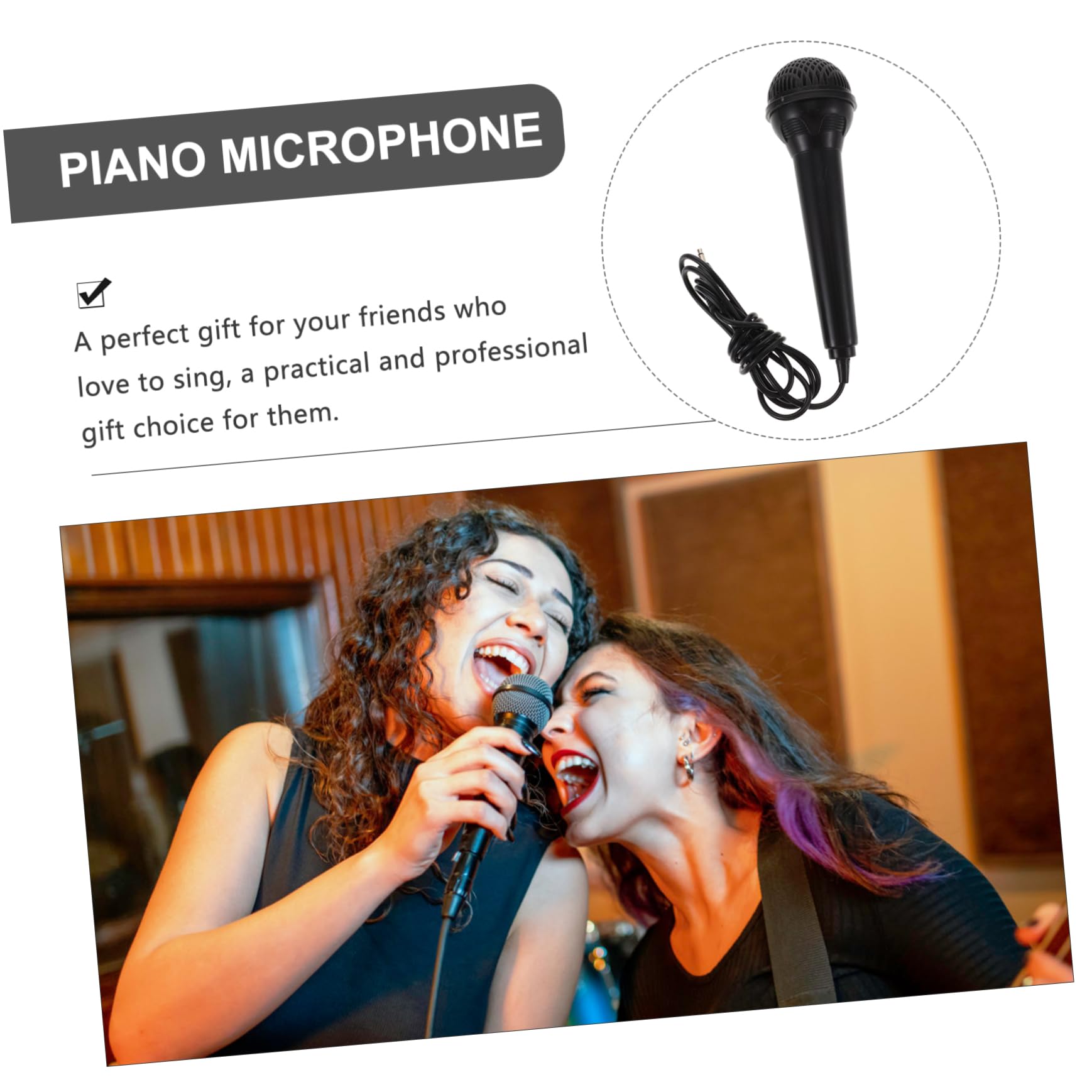 Toddmomy Lightweight Electronic Piano Microphone 3.5mm Jack Portable Singing Accessory for Boys and Girls Beginner Microphone Home and Outdoor Use
