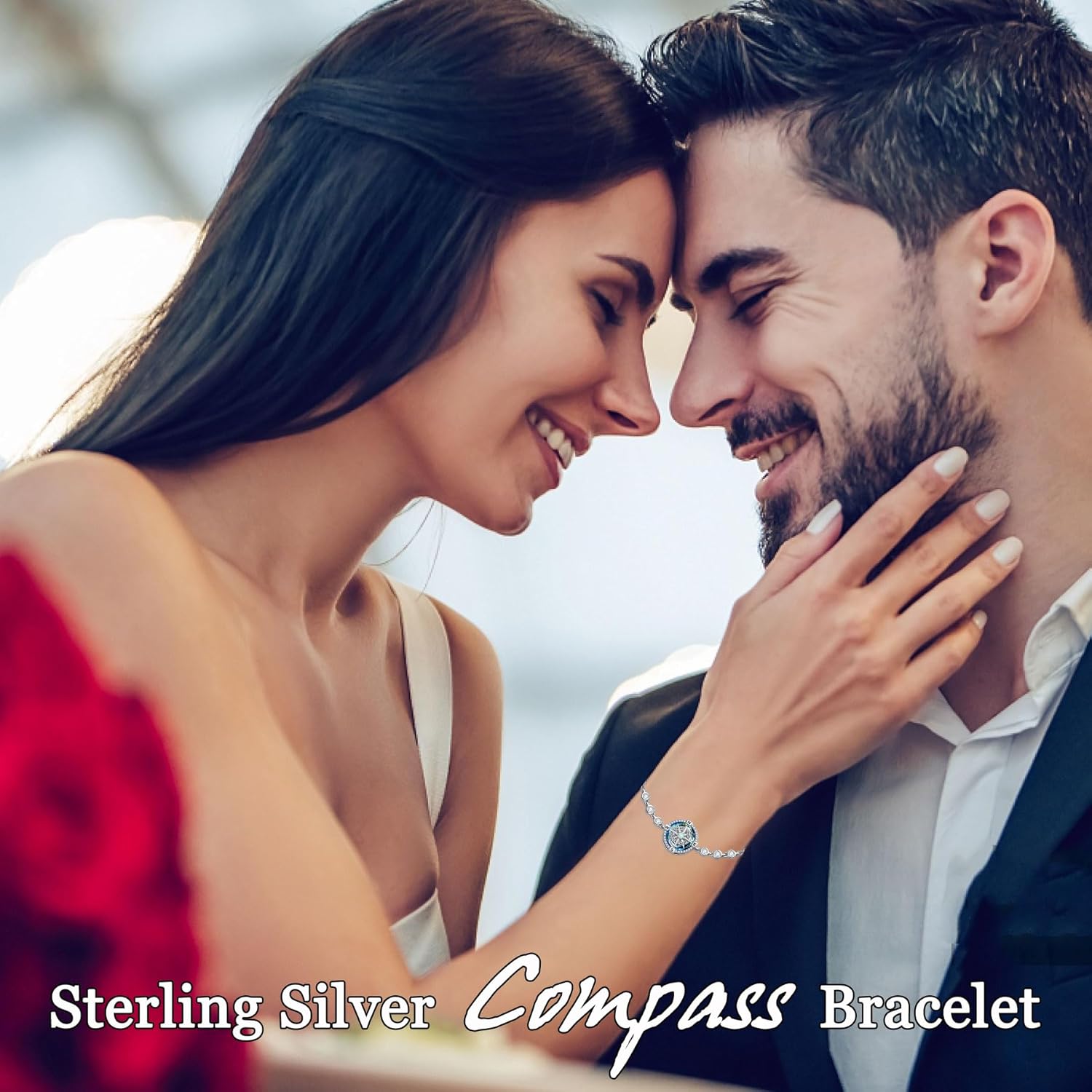 WINNICACA Valentine’s Day Gifts for Wife Compass Bracelet Anklet 925 Sterling Silver Celtic Knot Bracelets for Women Compass Jewelry with Blue Crystal Graduation Gifts for Sisters Daughter Wife - Image 2