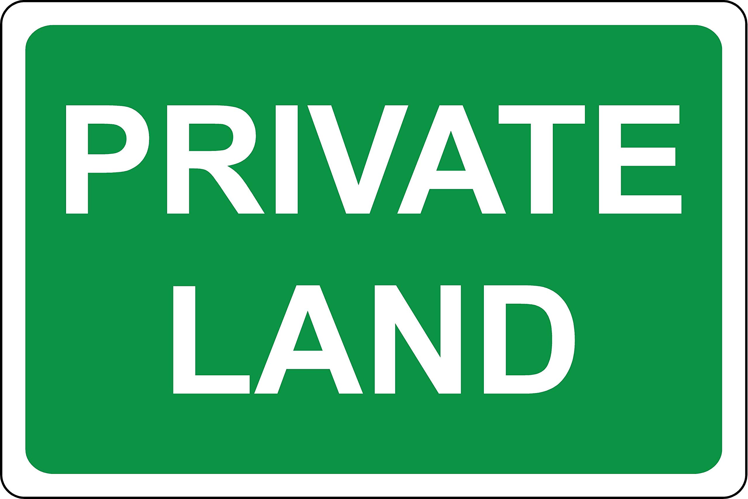 Kpcm Display Ltd Green Private Land Sign - 1.2Mm Rigid Plastic 300Mm X 200Mm