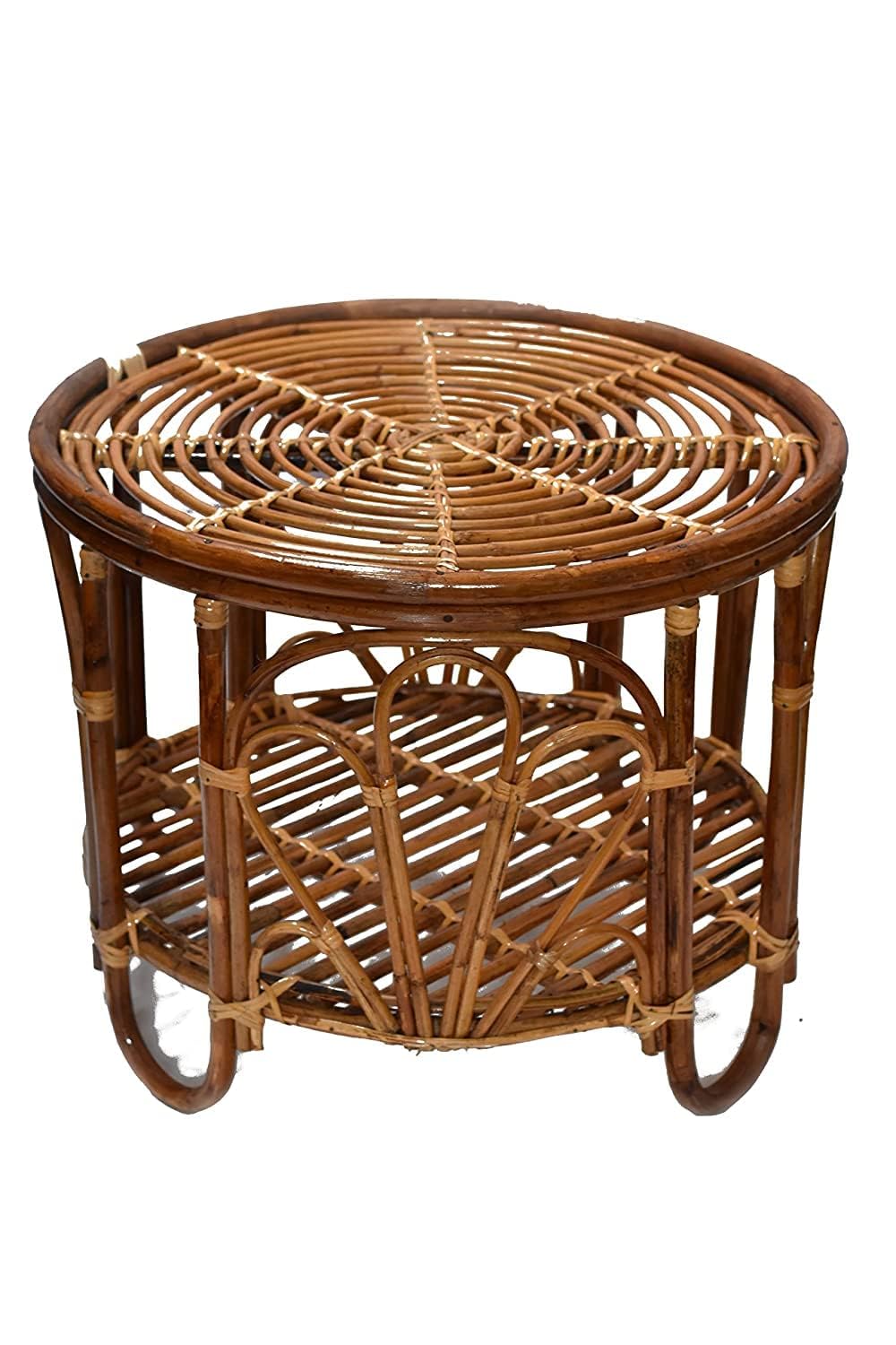 Cane Bamboo Round Coffee & Tea Table for Home, Office, Balcony, Room, and Garden-image-31