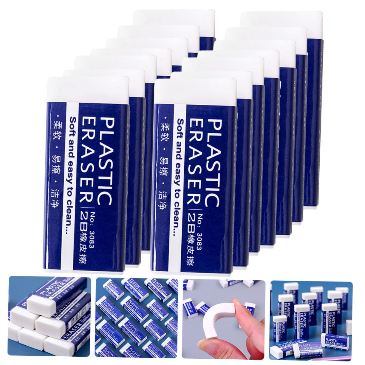 Gadpiparty 4 Ensembles Gommes À Effacer Pour Étudiants Gommes Scolaires Plastique Fournitures De Bureau Pour Écoles Et Tests Effaçage Facile Et Pratique 30 Pièces * 4