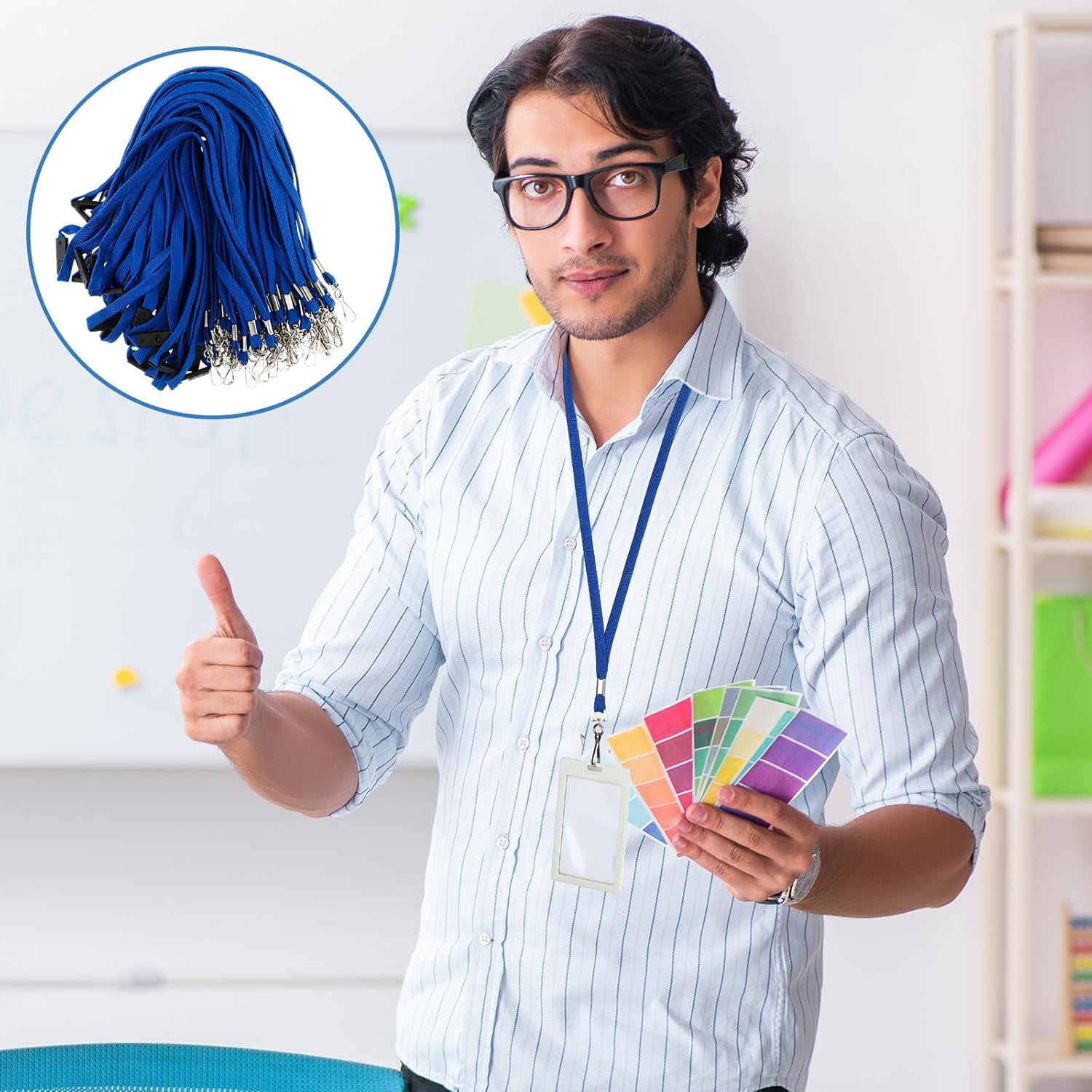 Kosiz Safety Breakaway Lanyard for Id Badges Quick Release Lanyard Bulk with Swivel Hook for Badge ID Card Holder