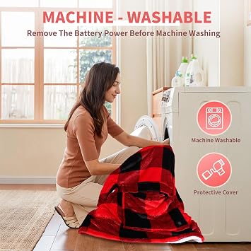 Askyli Wearable Heated Blanket Hoodie, Oversize Portable USB Heated Hooded Blanket 3 Heat Level, Overheat Protection Electric Heat Hoodie Blanket for Women Outdoor Indoor w/Giant Pocket(Not Battery)
