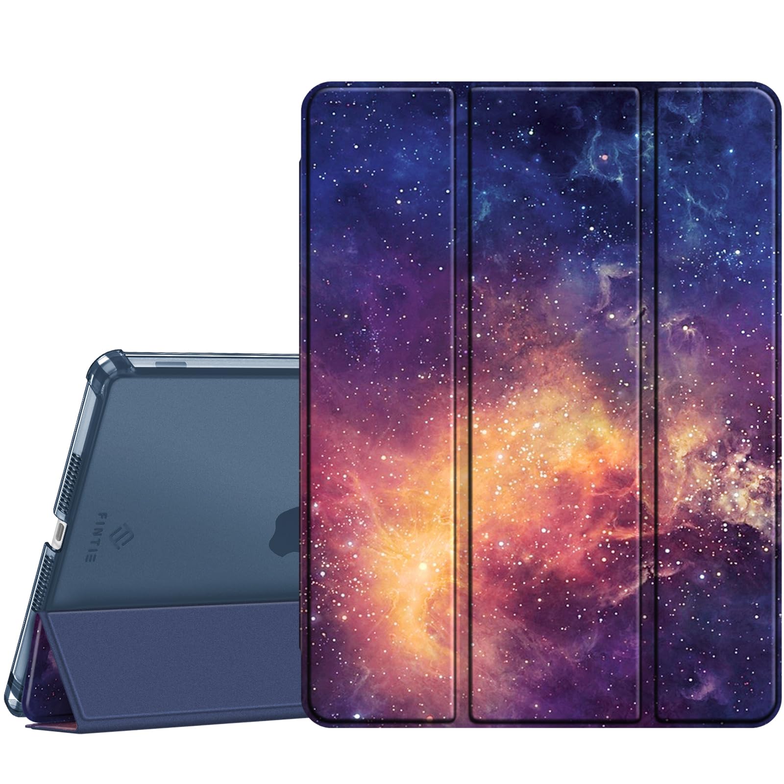 Fintie Hülle für iPad 9. Generation 2021/8. Gen 2020/7. Gen 2019 10.2 Zoll mit Stifthalter, ultradünne leichte Schutzhülle mit transparenter Rückseite und Auto Schlaf/Wach Funktion,