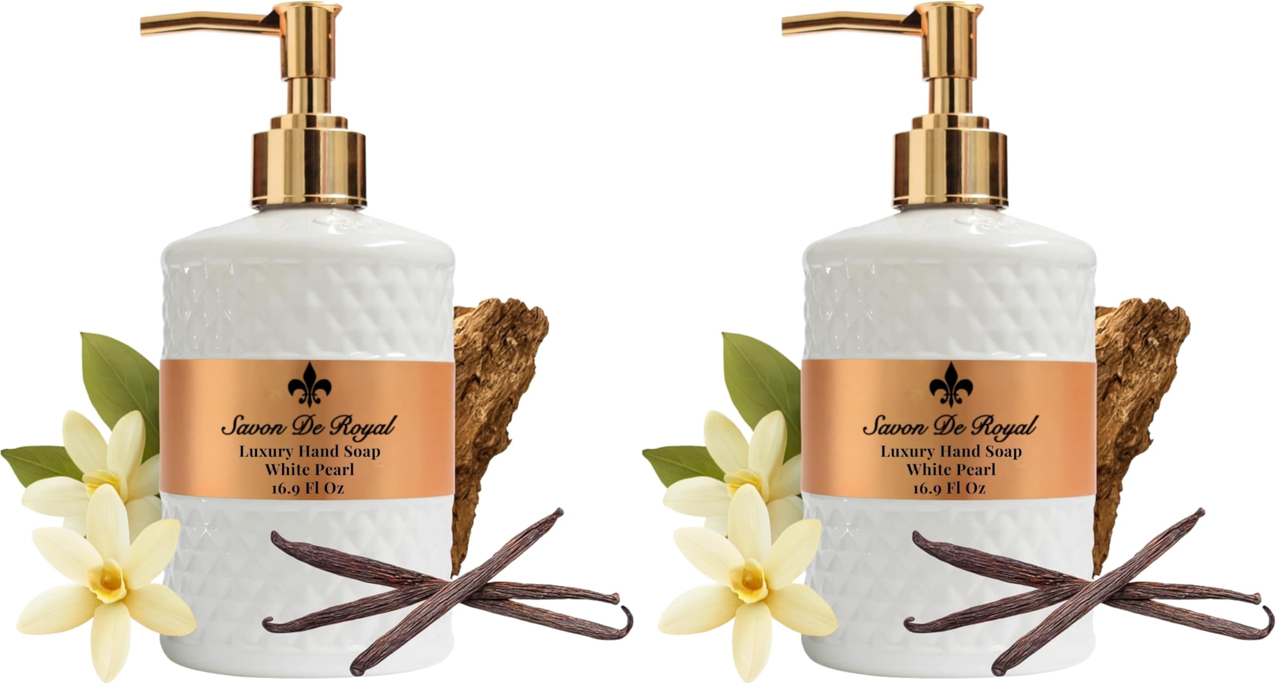 Savon de Royal Luxury Vegan Sıvı Sabun White Pearl 500 ml, Misk, Vanilya 2li paket