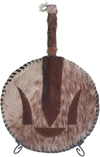 African Amaka Handmade Leather Fan - Traditional Nigerian Animal Skin Fan for Weddings and Special Occasions.