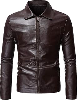 sueyeuwdi Bomber Jackets Mens Faux Leather, Motorcycle Jacket Lapel Collared Slim Fit Overcoats Stylish And Versatile Outerwear, Business Gentleman Fitted Trench Coats Spring Autum Overcoats