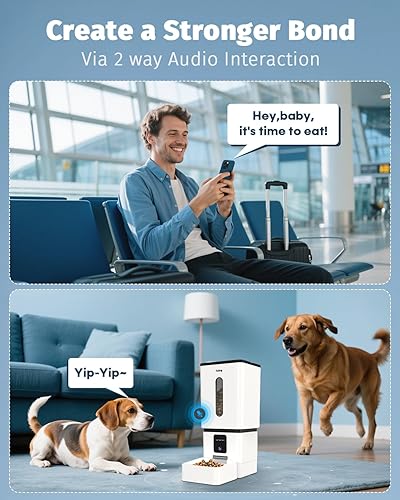 Miniatura 8 de Comedero automático para perros de razas grandes con cámara, 12L50 tazas, control de aplicación WiFi 5G, dispensador de alimentos para perros, fácil