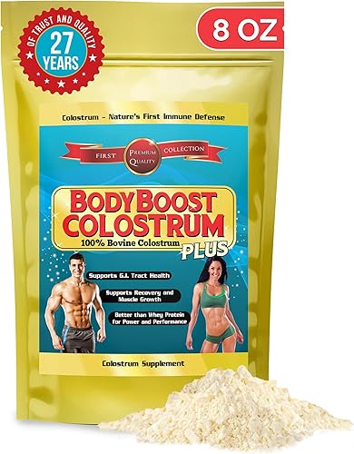 Vista 33 de BodyBoost Calostro entero, polvo de calostro 100% bovino, refuerzo inmunológico con inmunoglobulina y lactoferrina, calostro alimentado con pasto