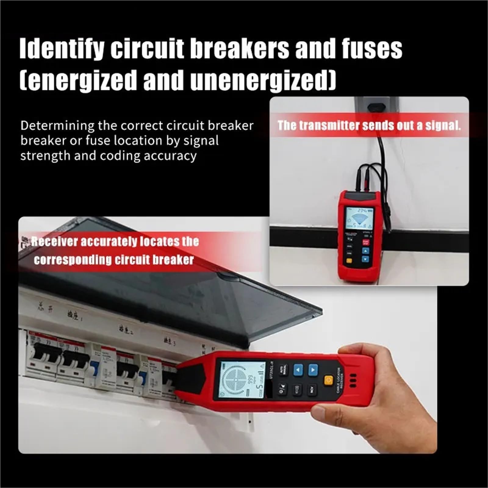 Localizzatore di Cavi, Localizzatore di cavi portatile NCV Test elettrico senza contatto Rilevatore sicurezza elettrica Traccia percorsi sotterranei