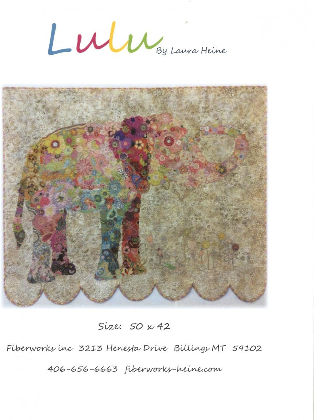Fiberworks Lulu Elephant Collage Wall Hanging Quilt Pattern