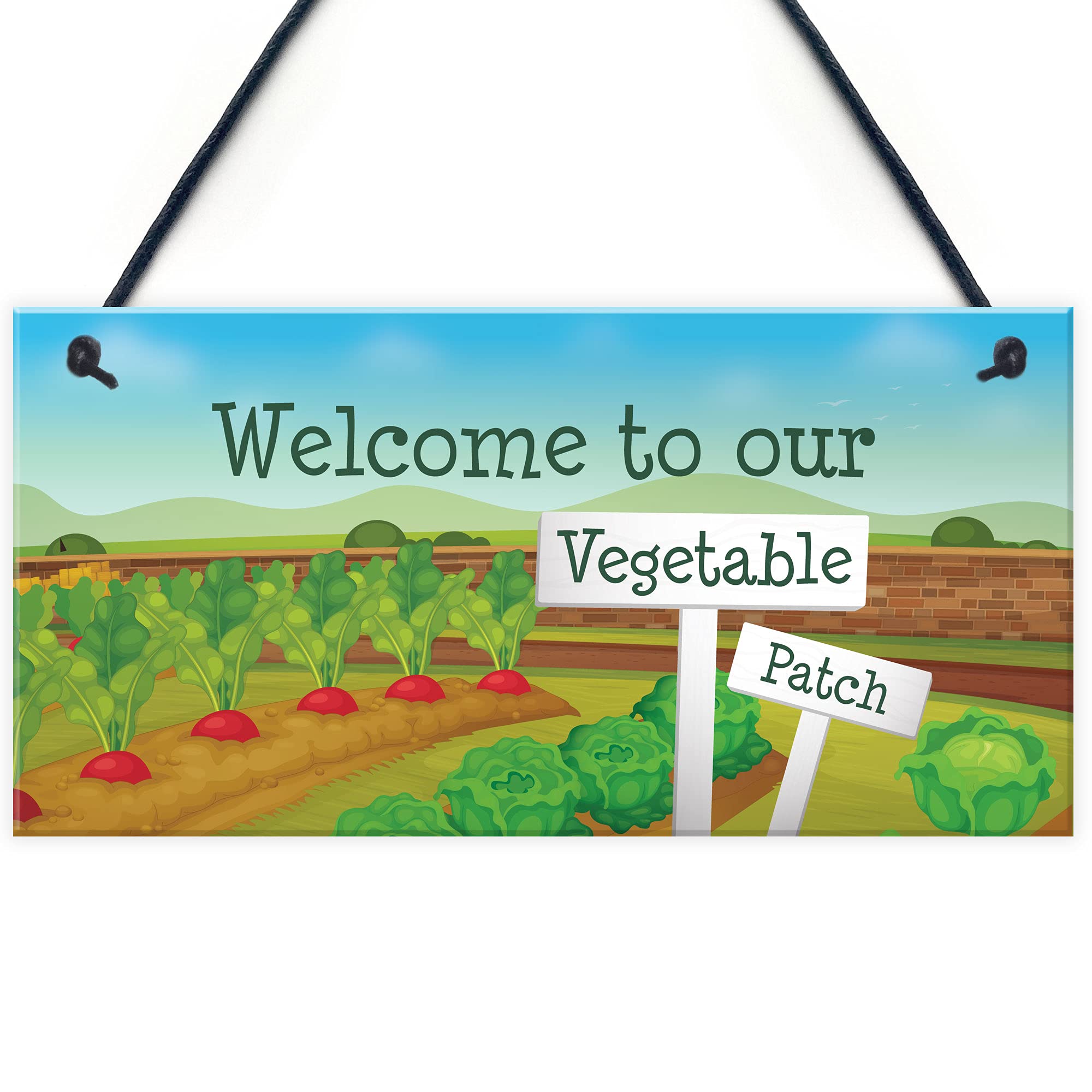 Red Ocean Vegetable Veggie Patch Welcome Garden Signs Allotment Garden Shed Plaques