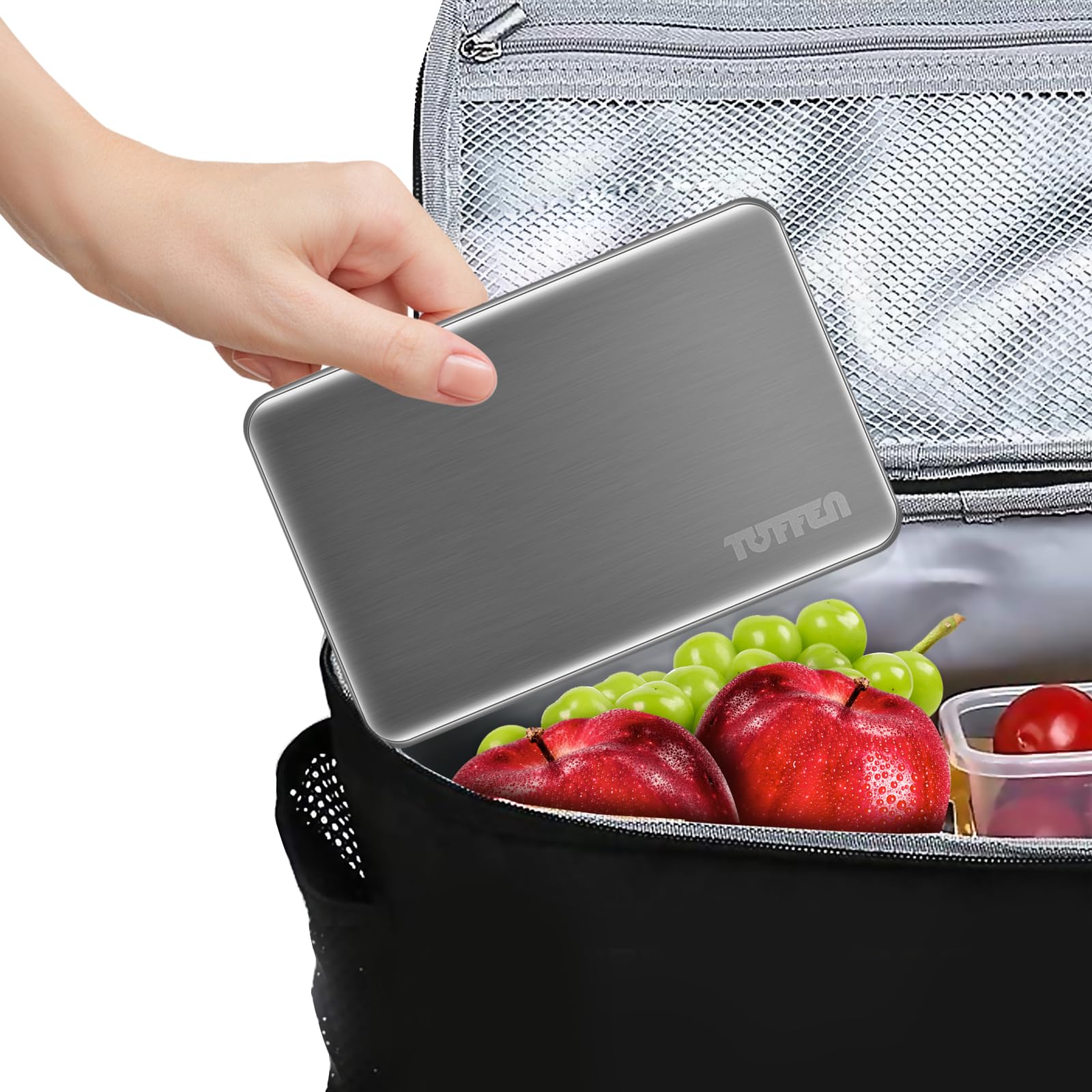 Ice Packs for Lunch Boxes, Stainless Steel Cooling Pack for Cooler, Quick Freeze Long-Lasting Reusable Ice Pack, Multi Use Cooler Accessories for Hiking, Camping and Fishing(2 Packs)