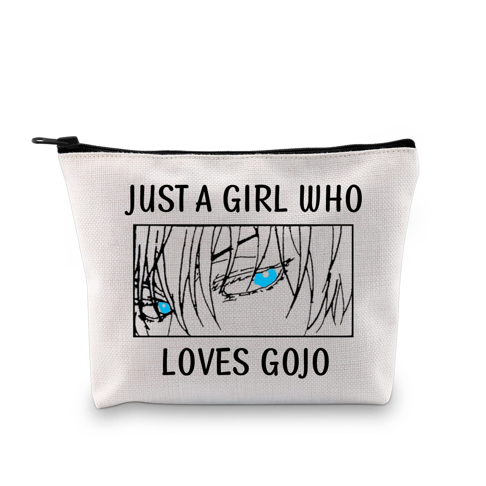 JXGZSO Anime Character Eyes Cosmetic Bag Jujutsu Cartoon Makeup Bag Just A Girl Who Loves Gojo Anime Manga Gift, Just a girl who loves gojo