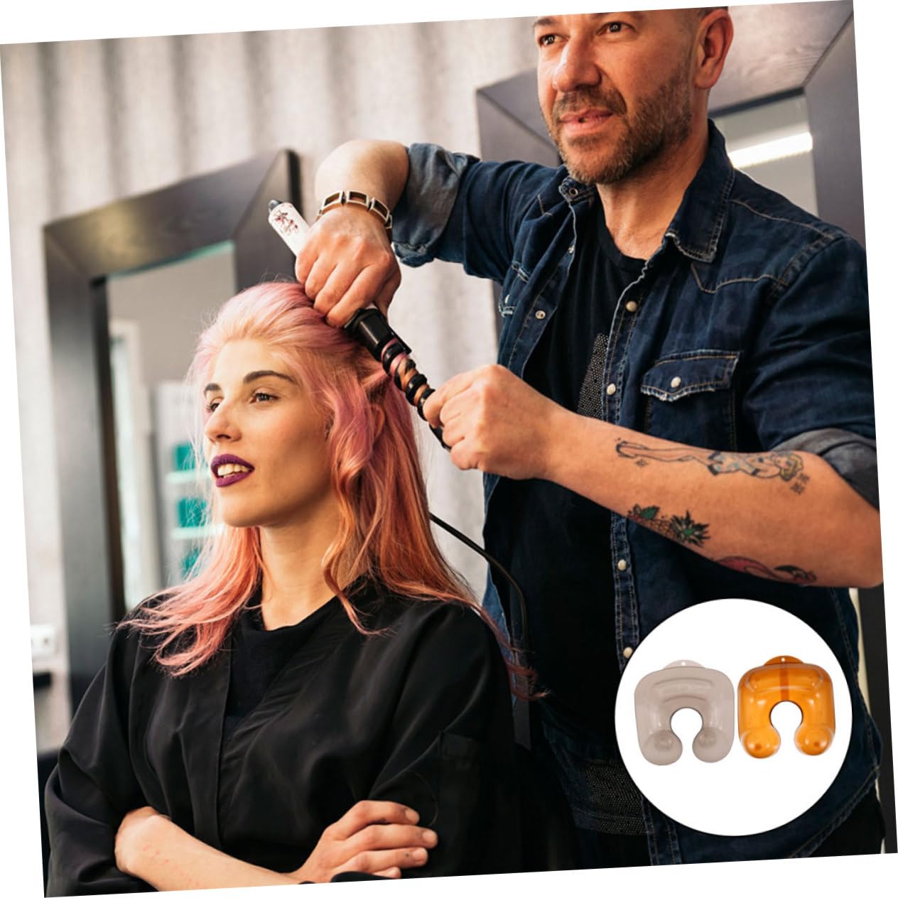 Ipetboom 2pcs Portable Hairdressing Neck Tray Plastic Shampoo Bowl for Hair Stylist and Salon Use for Perming and Coloring Easy to Clean and Durable Design