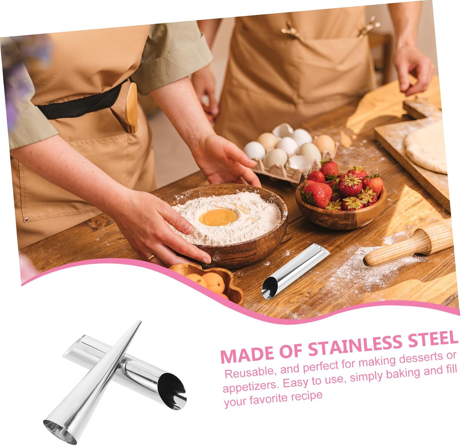 Ciieeo 16pcs Stainless Steel Croissant Molds Baking Tool for Horn Shaped Pastries Convenient Storage for Sweet and Savory Treats Easy to Use Croissant Tubes
