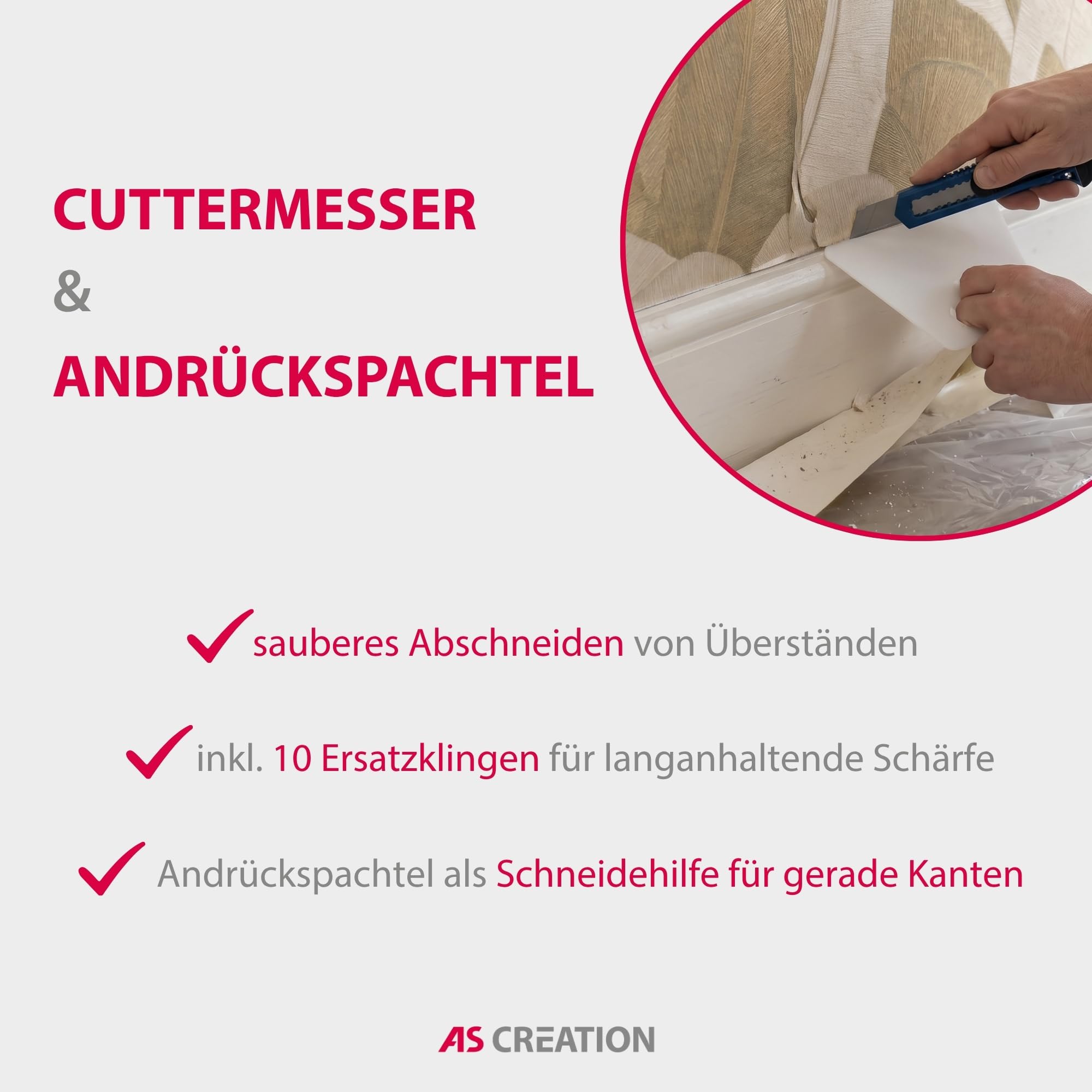 A.S. Création XXL-Tapezierset 15-teiliges Set für Tapezierarbeiten Renovierungsset - Grundausstattung für Tapezierprojekte - 902403