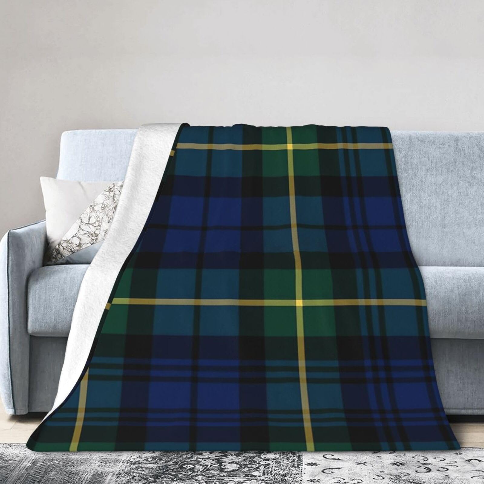 ERTDFXCV Clan Gordon Tartan plaid Blanket 60"x50"