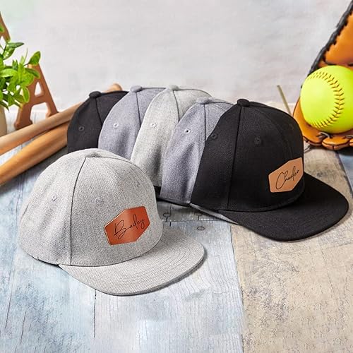 Miniatura 3 de Gorra de béisbol con nombre personalizado, regalos personalizados, con parche de cuero, gorro de camionero para niños y niñas de 0 a 3 años