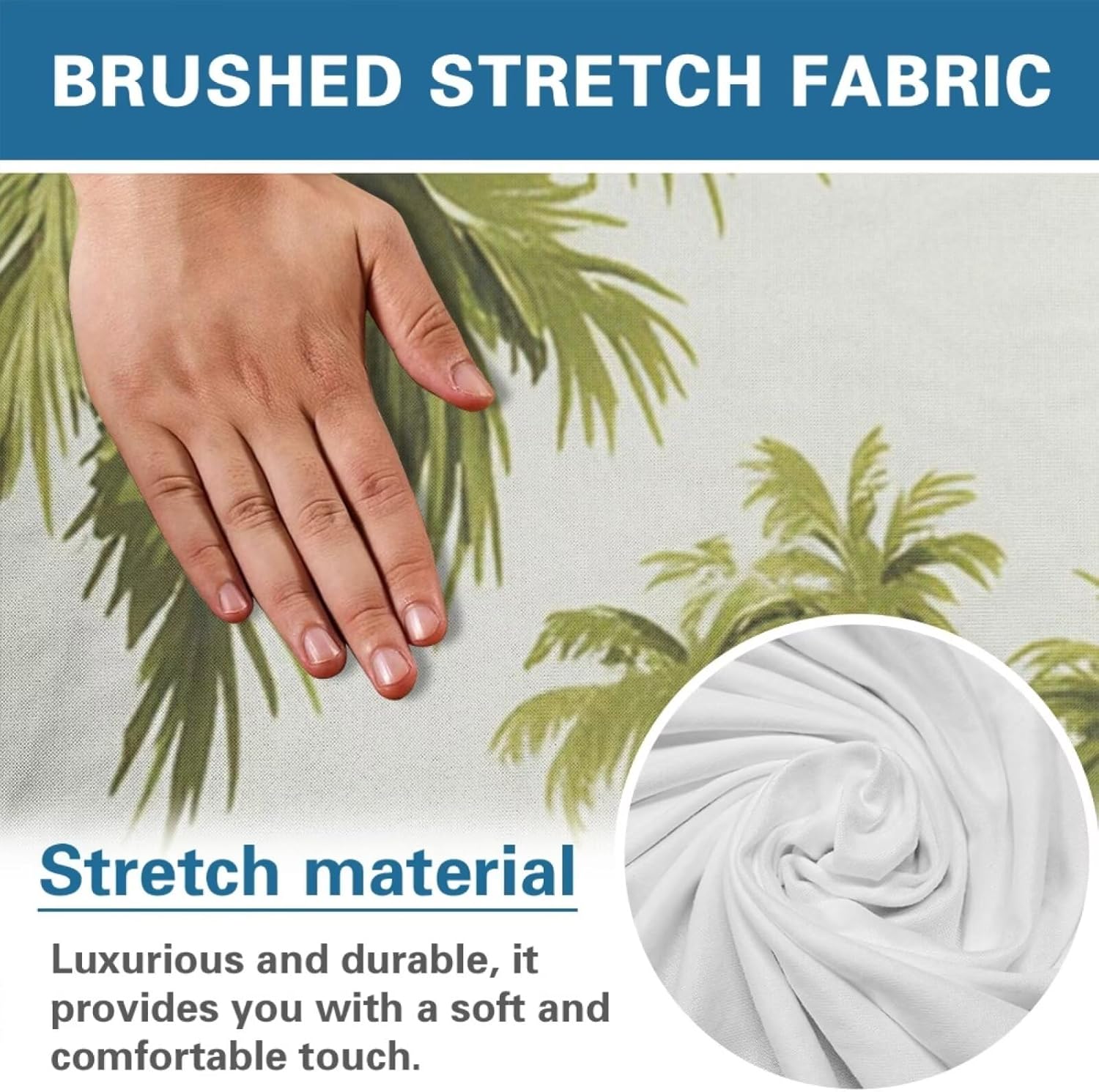 Tropical Hibiscus Palm Tree Print Recliner Chair Covers 4-Pieces Stretch Lazyboy Recliner Chair Cover Fitted Sofa Couch Cover Soft Reclining Couch Slipcover Furniture Protector