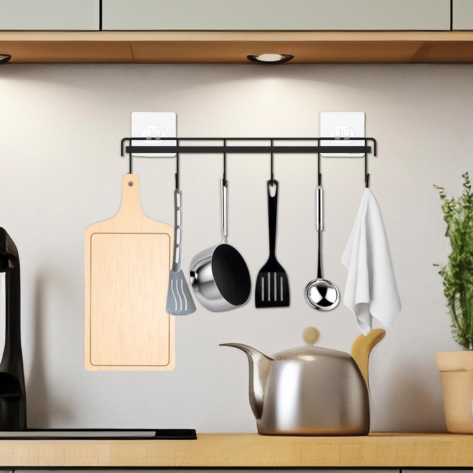 Kitchen Utensil Hooks - Wall Mounted Organizer -4