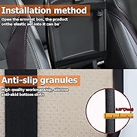 Vista 4 de Moly Magnolia Cojín Acolchado para Consola Central de Automóvil, Cubierta Protectora Universal de Cuero Impermeable para Caja de Asiento