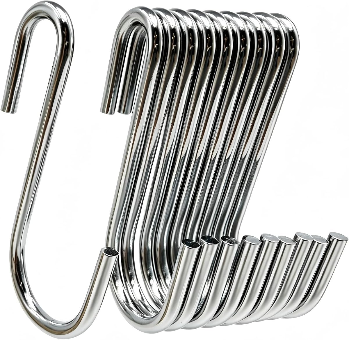 Ganchos en S para colgar, ganchos en S resistentes antioxidantes, paquete de 30, 2,4" | Perfectos para estantes para ollas, barras de armario, estantes de alambre y almacenamiento de cocina. Cuelgue utensilios de cocina, tazas, toallas, plantas y herramientas con facilidad