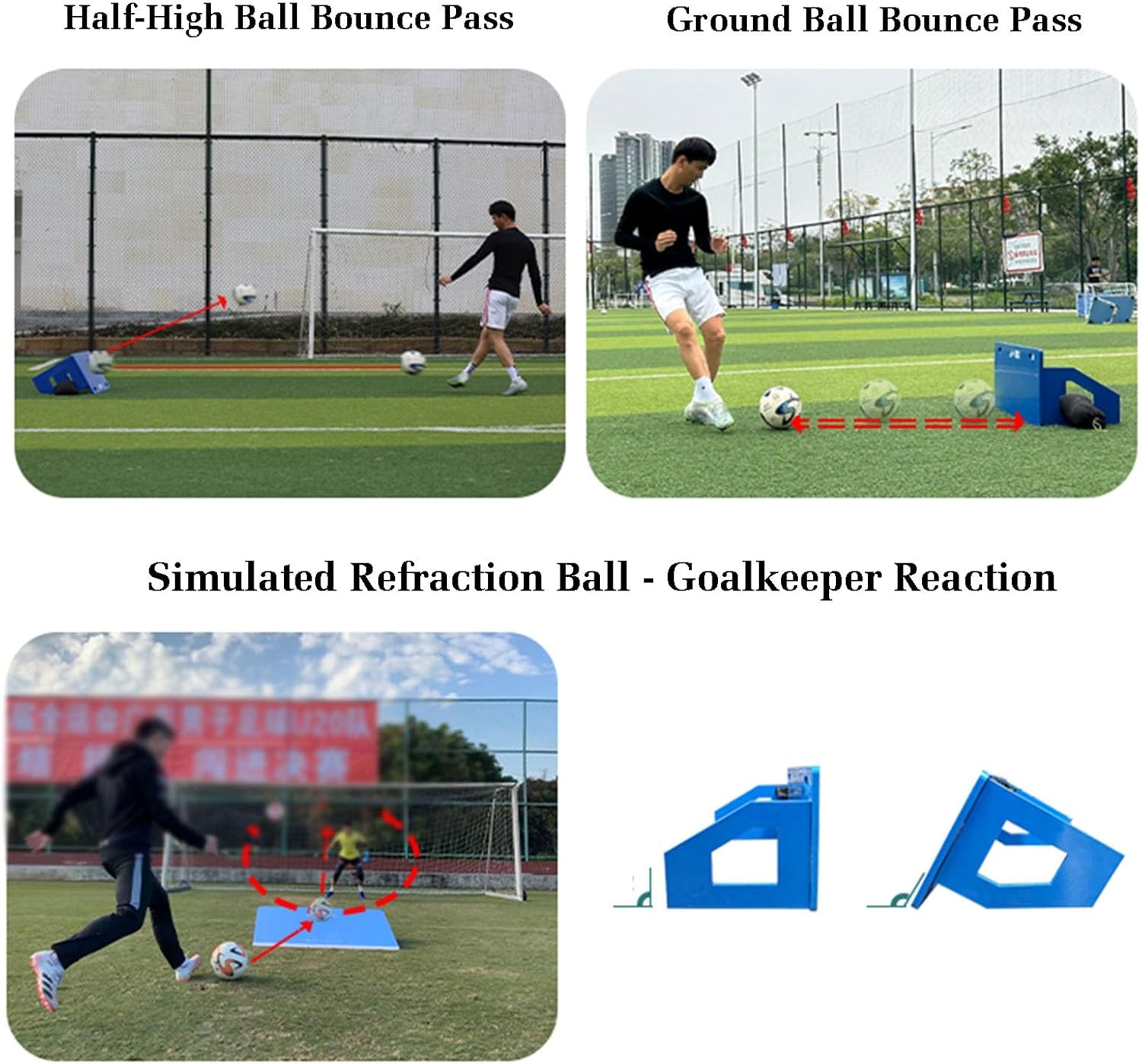 Football Rebound Board,Foldable Football Training Equipment,Adjustable Angle,with Sandbag,Soccer Training Equipment Passing and Control Skills Training
