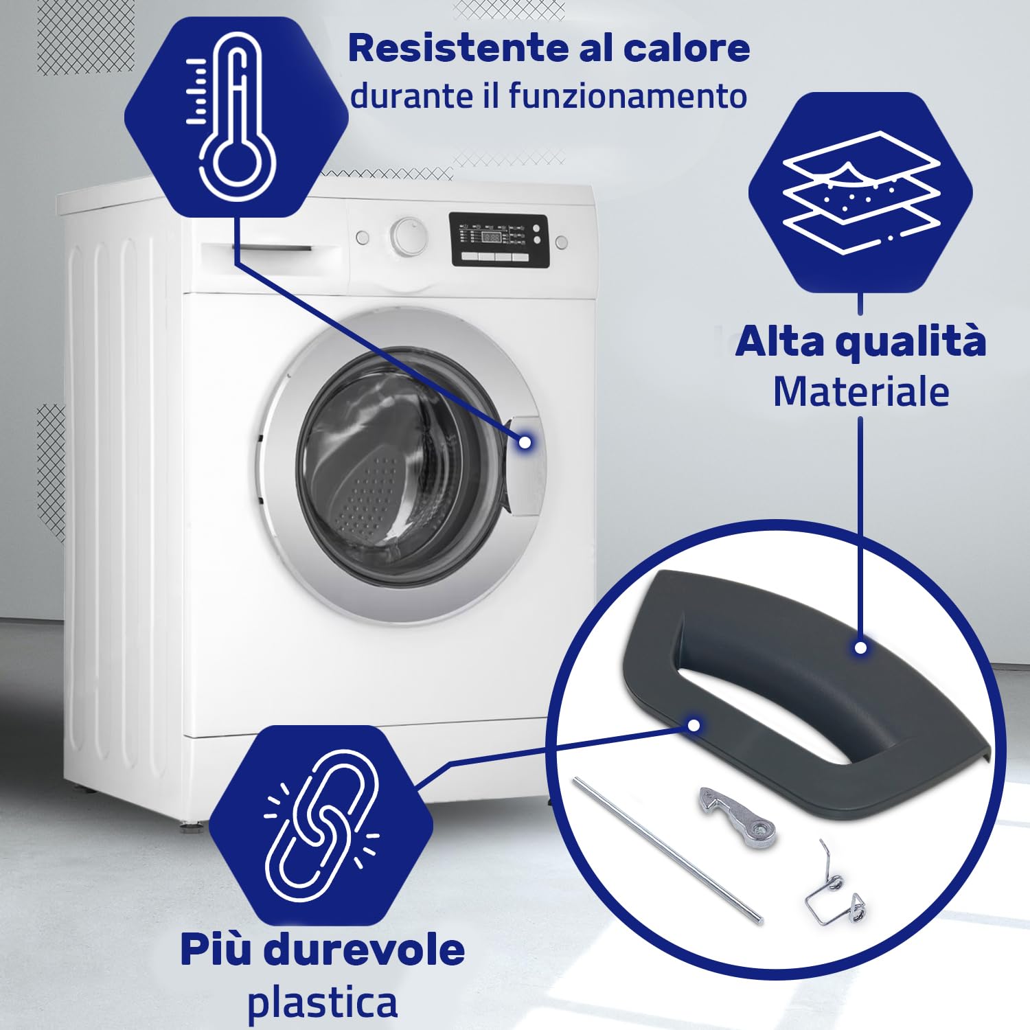 Whirlpool Indesit 482000022682 C00075323 Maniglia Della Porta - Foto 2