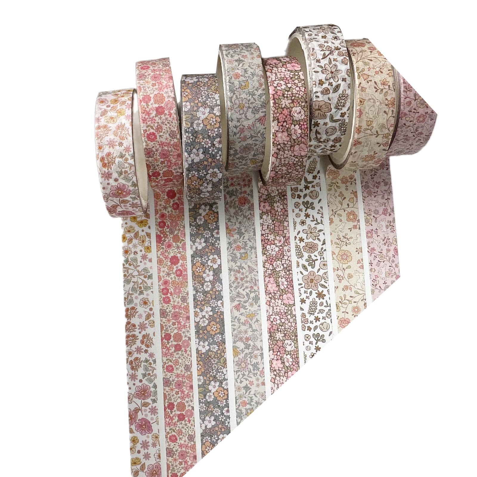 Jazuaiao 8Pcs Aesthetic Masking Tape Scrapbooking Background Tape Vintage Decorative for Notebook Journal Picture Frame Scrapbooking