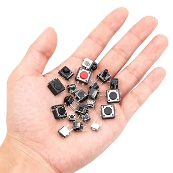 250-Piece Latching Push Button Switch Kit, 25 Types, SMD & DIP
